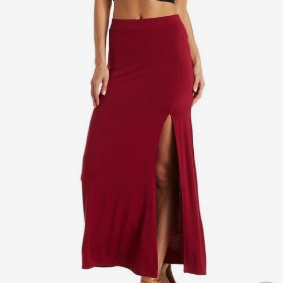 NWT Black High Slit Maxi Skirt - Picture 3 of 4